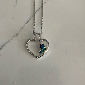 Sterling silver Heart necklace with butterfly